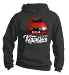 Grafitowa bluza męska z kapturem z nadrukiem FORD Escort.