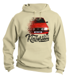 Beżowa bluza męska z kapturem z nadrukiem FORD Escort.