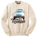 Beżowa bluza męska bez kaptura z maluchem 126p