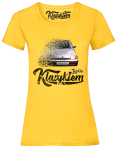Żółty t-shirt damski z nadrukiem FIAT Cinquecento