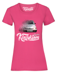 Różowy t-shirt damski z nadrukiem FIAT Cinquecento