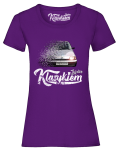 Fioletowy t-shirt damski z nadrukiem FIAT Cinquecento