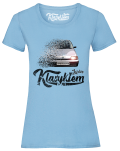 Jasno niebieski t-shirt damski z nadrukiem FIAT Cinquecento