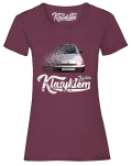 Bordowy t-shirt damski z nadrukiem FIAT Cinquecento