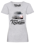 Jasno szary t-shirt damski z nadrukiem FIAT Cinquecento