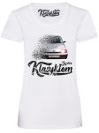Biały t-shirt damski z nadrukiem FIAT Cinquecento