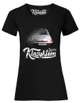 Czarny t-shirt damski z nadrukiem FIAT Cinquecento