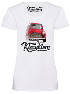 T-Shirt damski Mini Morris - "Jeżdżę Klasykiem"