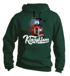 Ciemno zielona bluza męska z nadrukiem Traktor URSUS C330.