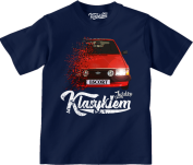 Bawełniana koszulka dla dziecka granatowa z nadrukiem FORD Escort.