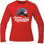 Czerwony longsleeve męski z nadrukiem Polonez Borewicz.