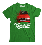 Zielony t-shirt męski bawełniany z nadrukiem FORD Escort.