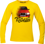 Żółty t-shirt z długim rękawem z nadrukiem FORD Escort.