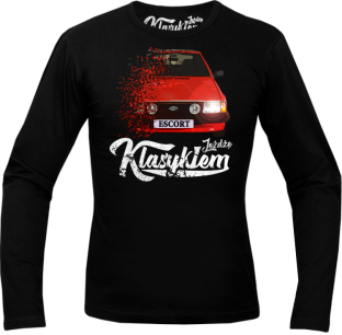 T-shirt bawełniany z długim rękawem FORD Escort - "Jeżdżę Klasykiem"