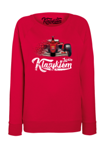 Bluza damska bez kaptura z nadrukiem Formuła 1 F1 Ferrari - "Jeżdżę Klasykiem"