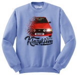Błękitna bluza męska bez kaptura z nadrukiem FORD Escort.