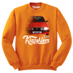 Pomarańczowa bluza męska bez kaptura z nadrukiem FORD Escort.
