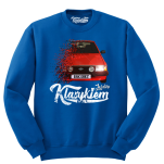 Niebieska bluza męska bez kaptura z nadrukiem FORD Escort.