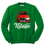 Zielona bluza męska bez kaptura z nadrukiem FORD Escort.