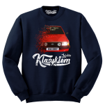 Granatowa bluza męska bez kaptura z nadrukiem FORD Escort.
