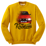 Żółta bluza męska bez kaptura z nadrukiem FORD Escort.