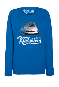 Bluza damska bez kaptura z nadrukiem FIAT Cinquecento - "Jeżdżę Klasykiem"