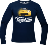 Granatowy longsleeve męski z nadrukiem Chevrolet Corvette.