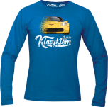 Niebieski longsleeve męski z nadrukiem Chevrolet Corvette.
