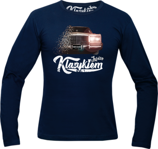 T-shirt bawełniany z długim rękawem Cadillac Brougham - "Jeżdżę Klasykiem"