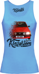 Błękitna top damski z nadrukiem FORD Escort.