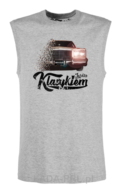 Melanżowy top męski z nadrukiem Cadillac Brougham
