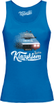 Niebieski top damski z nadrukiem FSO Milicja Polonez