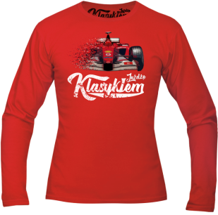 T-shirt bawełniany z długim rękawem Formuła 1 F1 Ferrari - "Jeżdżę Klasykiem"
