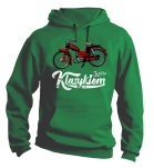 Zielona bluza kangurek męska z nadrukiem Motorynka KOMAR.