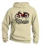 Beżowa bluza kangurek męska z nadrukiem Motorynka KOMAR.