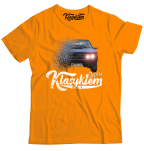 Pomarańczowy t-shirt męski z nadrukiem Polonez Borewicz.