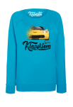 Turkusowa bluza bez kaptura z nadrukiem Chevrolet Corvette.