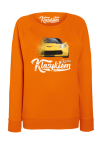 Pomarańczowa bluza bez kaptura z nadrukiem Chevrolet Corvette.