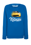 Niebieska bluza bez kaptura z nadrukiem Chevrolet Corvette.