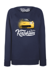 Granatowa bluza bez kaptura z nadrukiem Chevrolet Corvette.