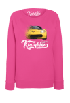 Różowa bluza bez kaptura z nadrukiem Chevrolet Corvette.