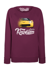 Bluza damska bez kaptura z nadrukiem Chevrolet Corvette - "Jeżdżę Klasykiem"