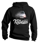 Czarna bluza męska kangurek z nadrukiem FIAT Cinquecento.