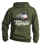 Khaki bluza męska kangurek z nadrukiem FIAT Cinquecento.