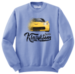 Błękitna bluza męska bez kaptura z nadrukiem Chevrolet Corvette.