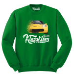 Zielona bluza męska bez kaptura z nadrukiem Chevrolet Corvette.