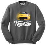 Szara bluza męska bez kaptura z nadrukiem Chevrolet Corvette.