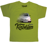 Jasno zielony t-shirt dziecięcy z nadrukiem FIAT Cinquecento