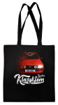Czarna torba zakupowa z nadrukiem FORD Escort.