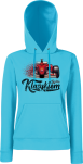 Azurowa bluza damska z kapturem z nadrukiem Formuła 1 F1 Ferrari.